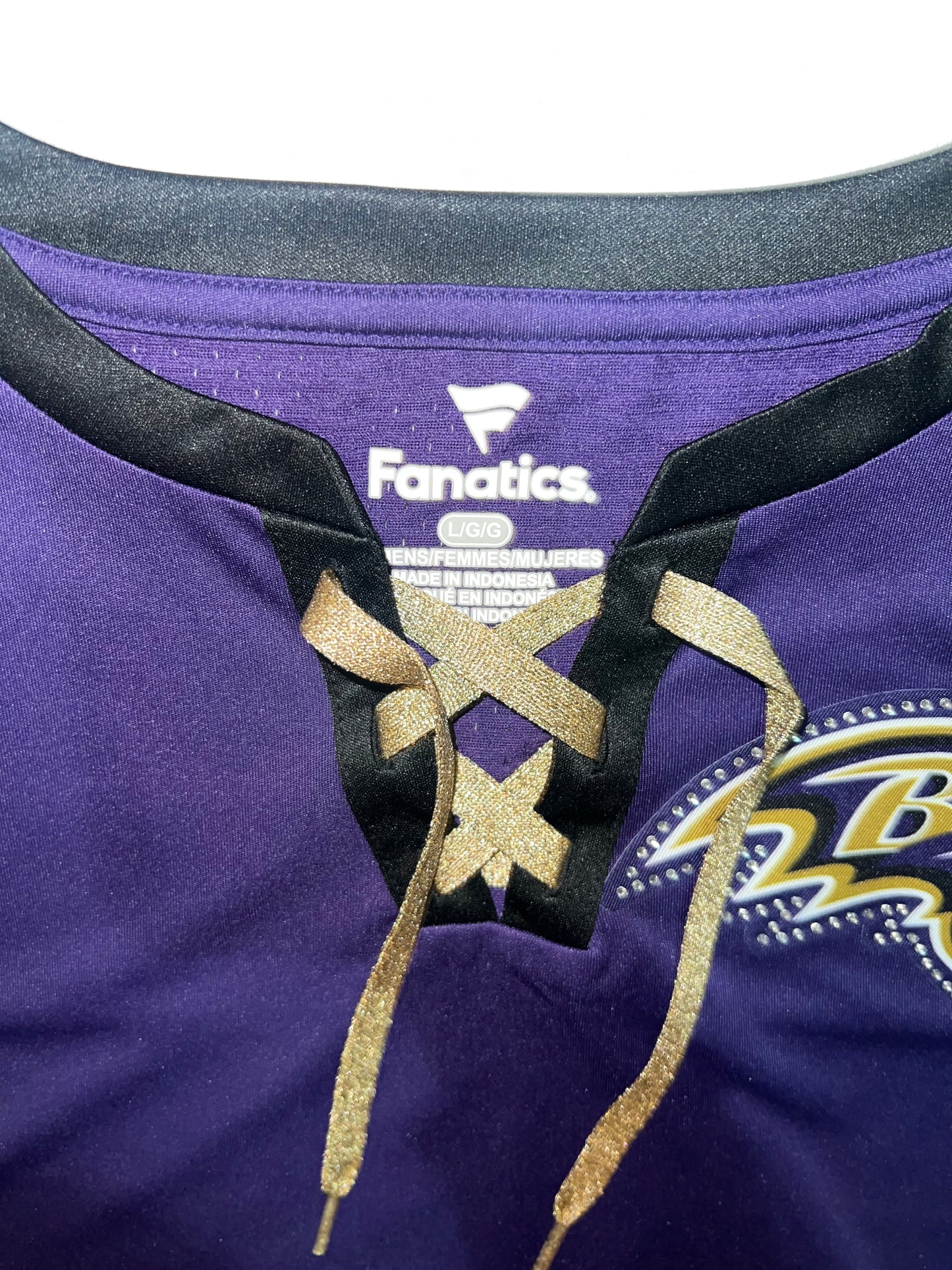 Baltimore Ravens NFL Fanatics Lace-Up Women’s Short Sleeve Shirt