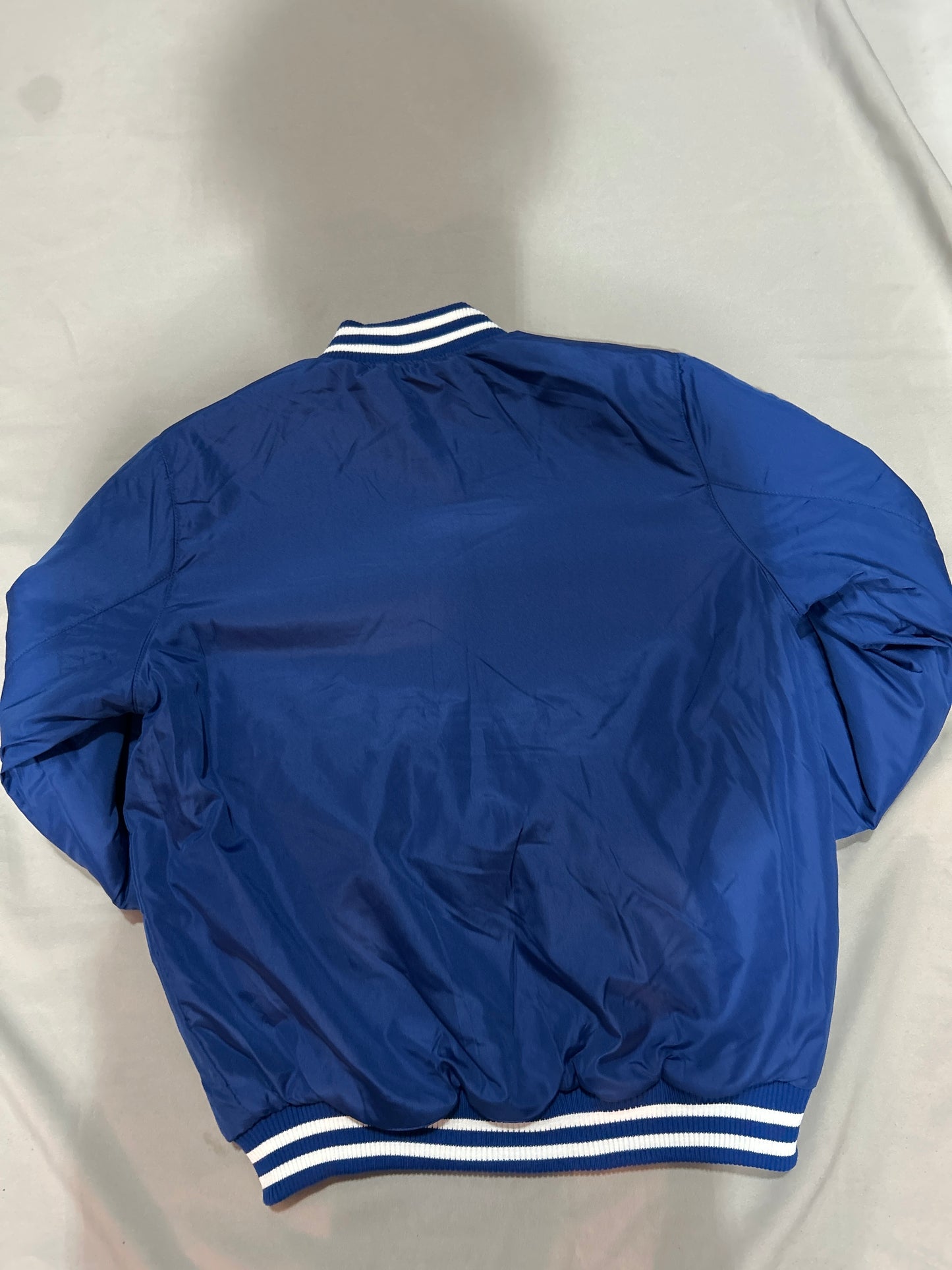 Los Angeles Dodgers MLB JH Design Group Reversible Fleece Buttoned Jacket with PU Sleeves - Royal Blue/White