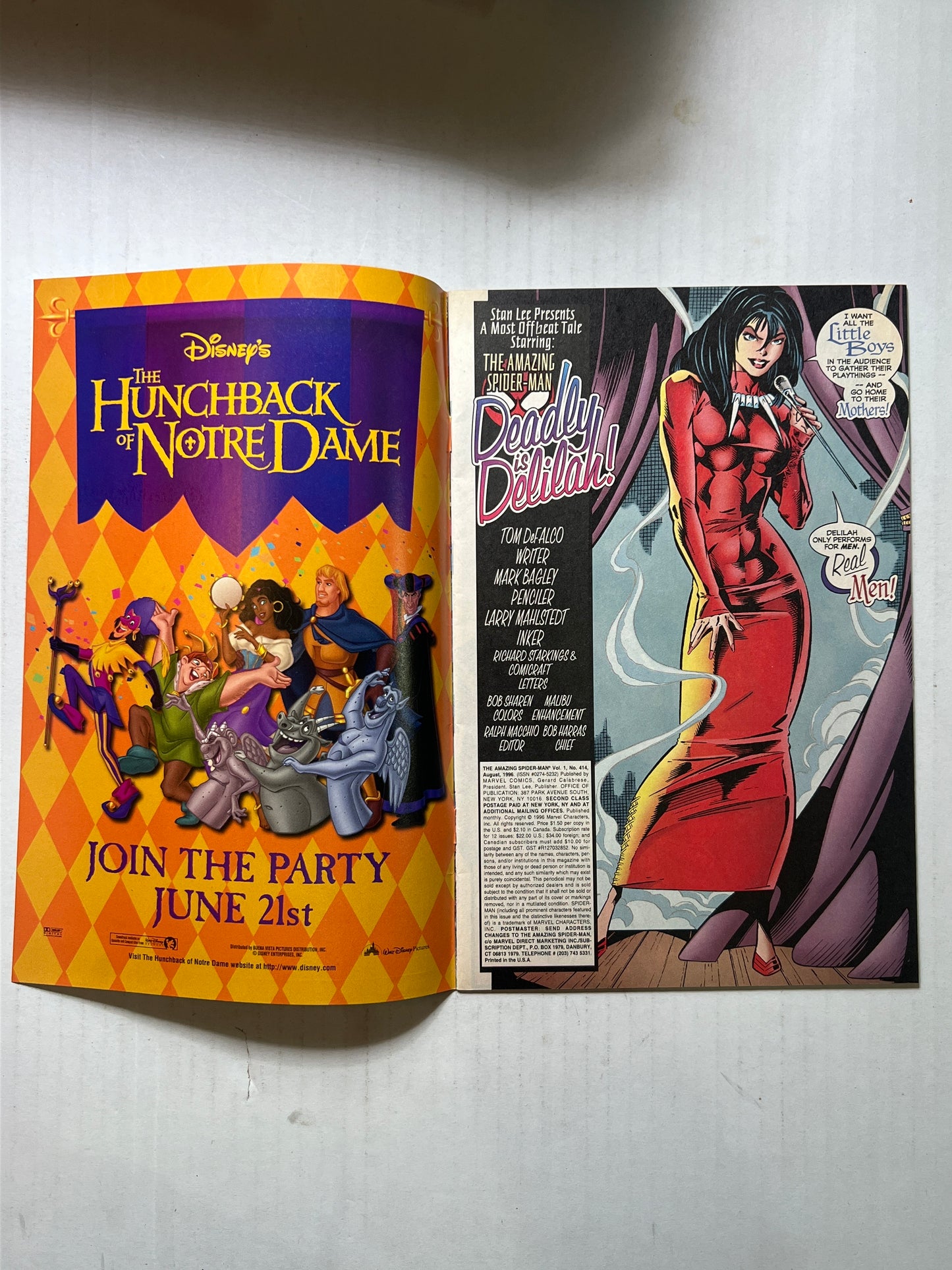 The Amazing Spider-Man by Marvel Comics Group “From Darkness Strikes—Delilah!” #414 Aug 1996 Comic Book