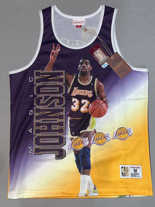Los Angeles Lakers NBA Mitchell & Ness a Hardwood Classics Behind The Back Magic Johnson Mens Tank