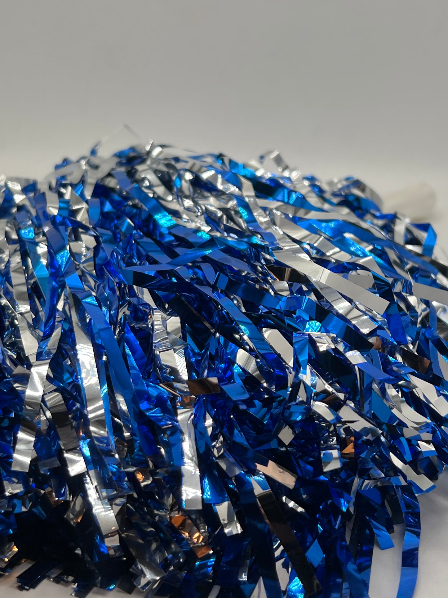 Royal Blue and Silver University PAIR of Pom Poms