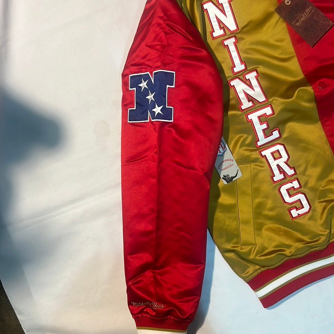 San Francisco 49ers NFL Mitchell & Ness Nostalgia Co Throwback Mens Satin Jacket