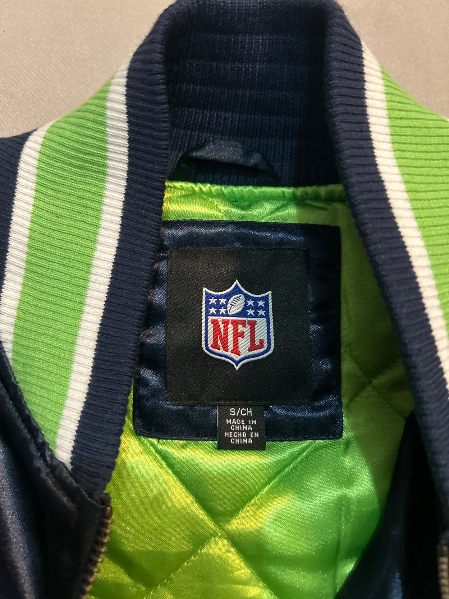 Seattle Seahawks NFL 2013 Super Bowl 48 Champions Blue Men Varsity Jacket