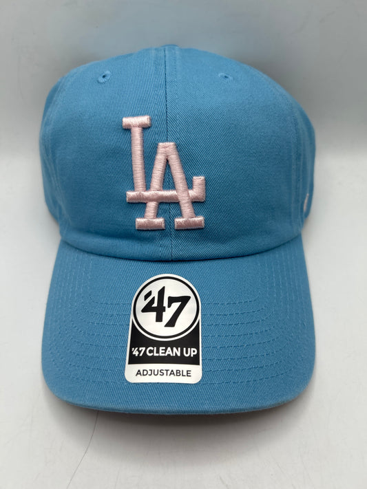 Los Angeles Dodgers MLB 47Clean Up Blue Cotton/Rose Adjustable Hat