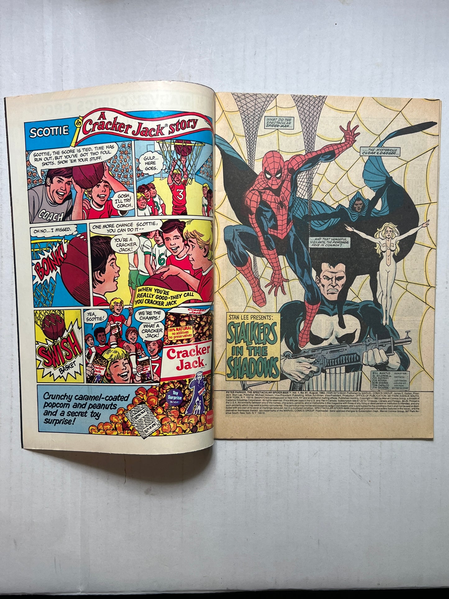 Peter Parker, The Spectacular Spider-Man by Marvel Comics Group “Stalkers in the Shadows!” #81 Aug 1983 Comic Book