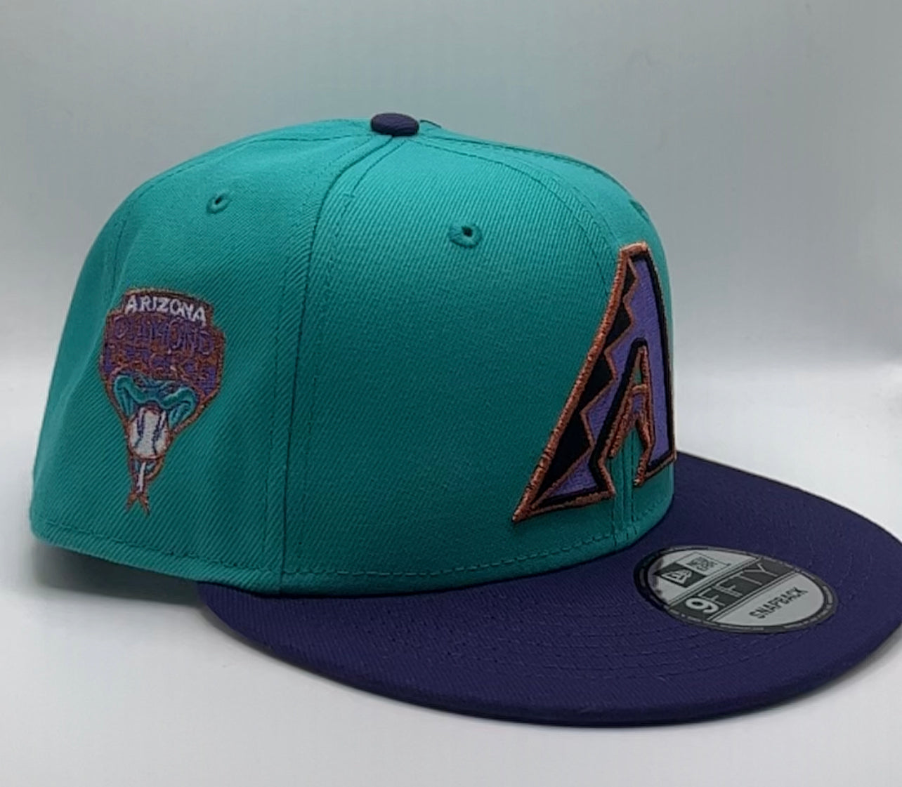 Arizona Dimondbacks MLB New Era 9Fifty World Series 2001 Teal and Purple Snapbacks