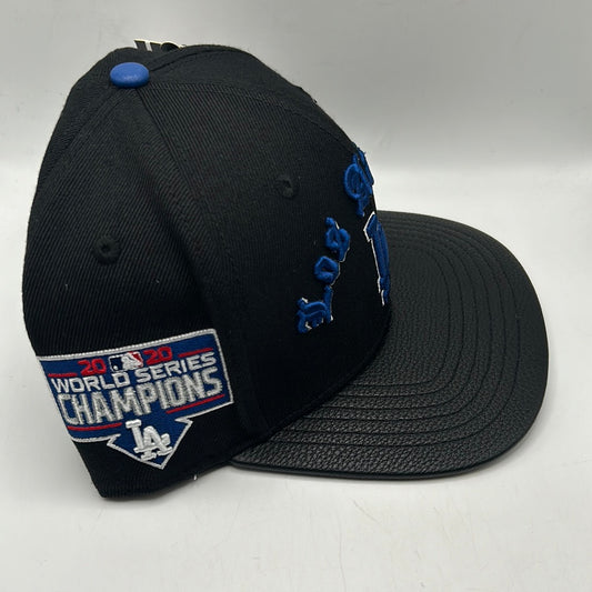 Los Angeles Dodgers MLB Pro Standard Genuine Merchandise "2020 World Championship" and D Dodgers Side Patches Black Snapback