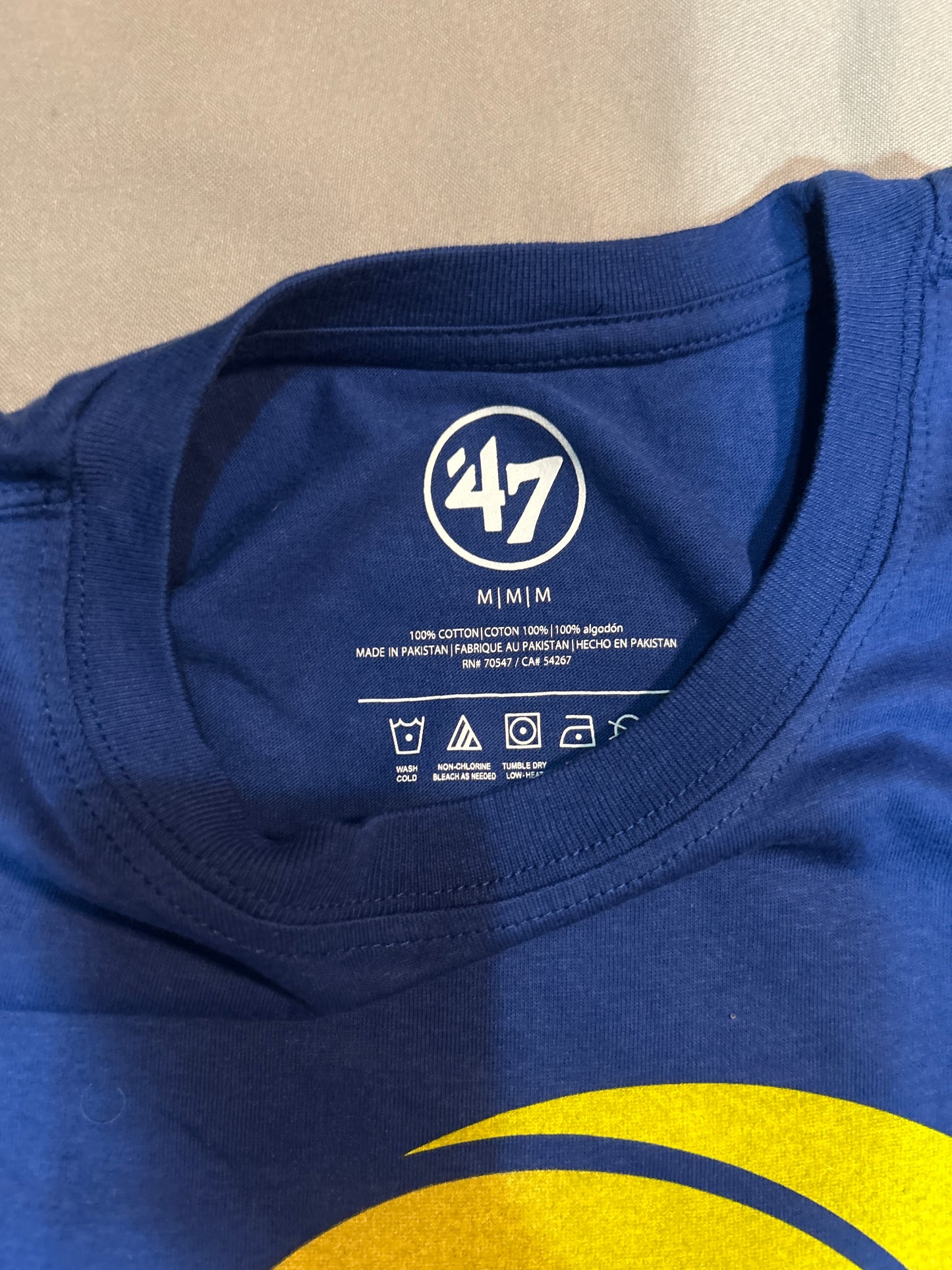 Los Angeles Rams NFL 47Brand Royal Blue with Logo Men T-Shirt