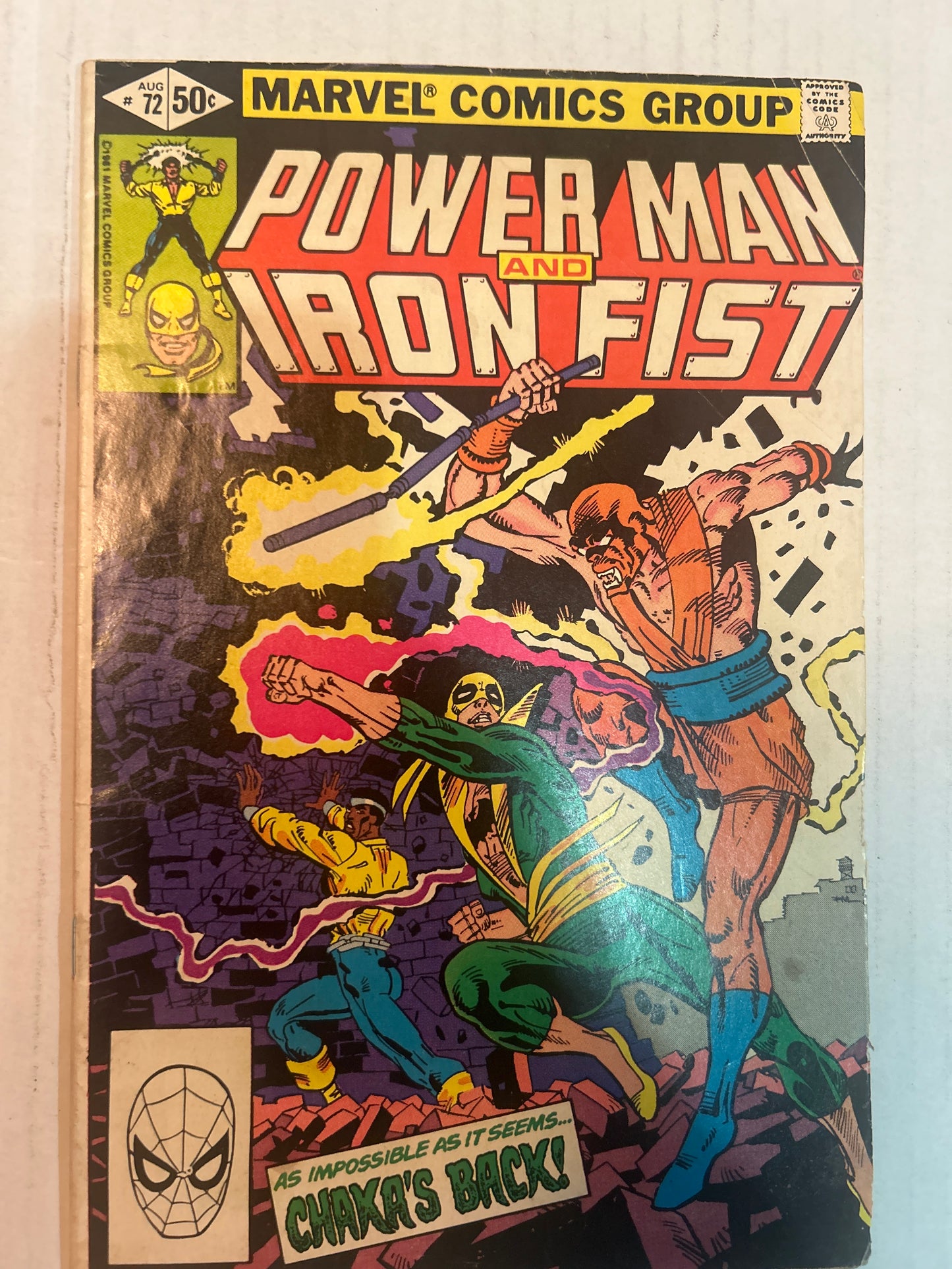 Power Man and Iron Fist By Marvel Comics Group "As impossible as it seems...Chaka's Back!" #72 Comic Book