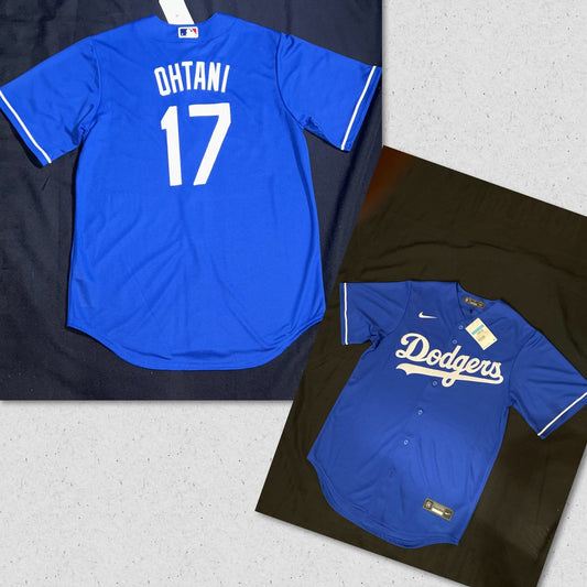 Los Angeles Dodgers Nike MLB #17 Ohtani Genuine Merchandise Authentic Replica Royal Blue Jersey for Men