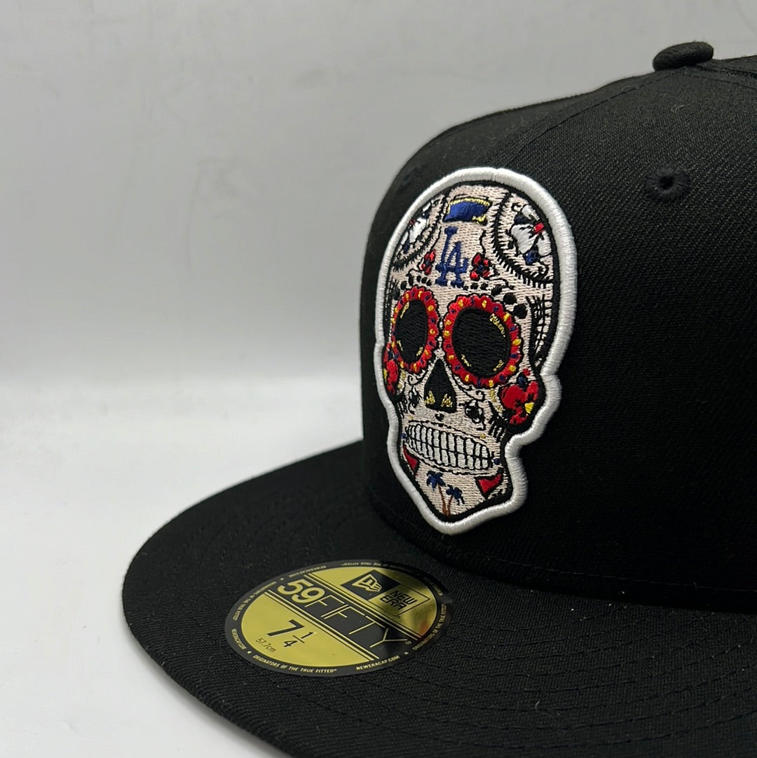 Los Angeles Dodgers MLB New Era 59Fifty Genuine Merchandise Sugar Skull Black Fitted Hat