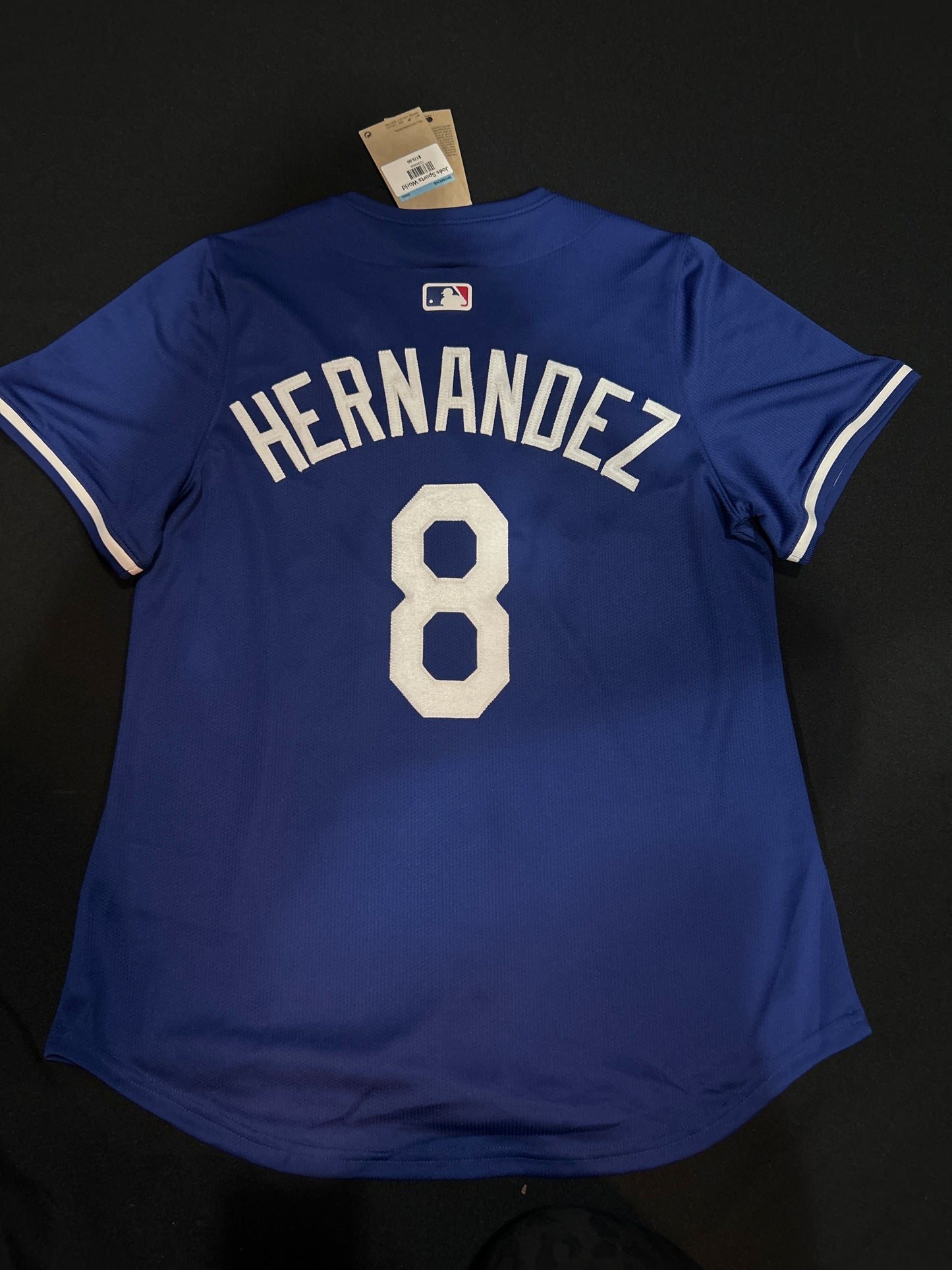 Los Angeles Dodgers MLB Nike Genuine Merchandise #8 HERNANDEZ Women Jersey