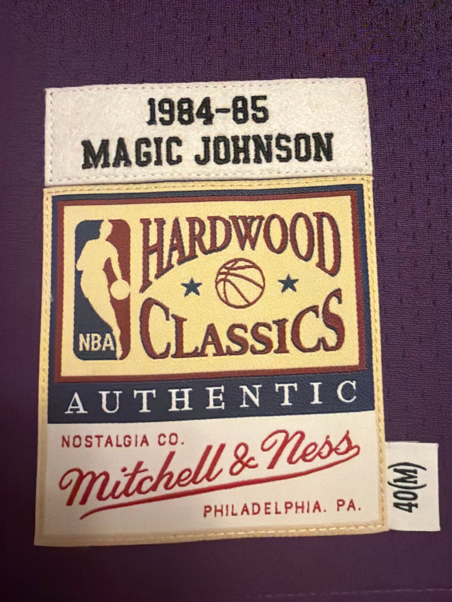 Los Angeles Lakers NBA Mitchell & Ness Hardwood Classics #32 1984-85 Magic Johnson Authentic Road Men Jersey