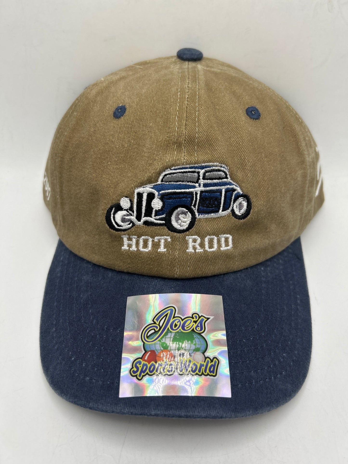 Vintage Washout Hot Rod JSW Authentic Adjustable Hat - Khaki/Navy