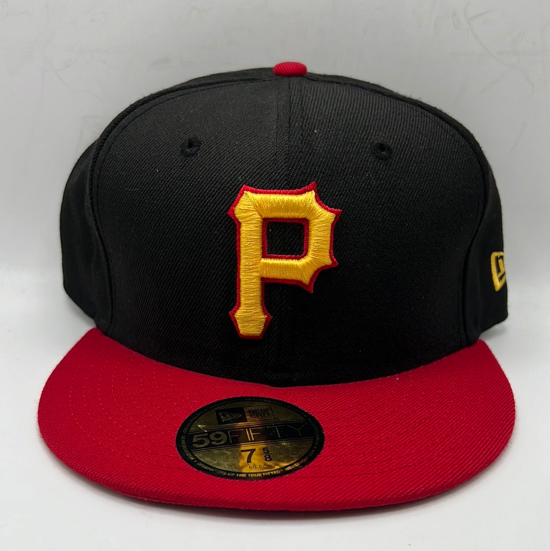 Pittsburgh Pirates MLB New Era 59Fifty Classic Black/Red Fitted Hat