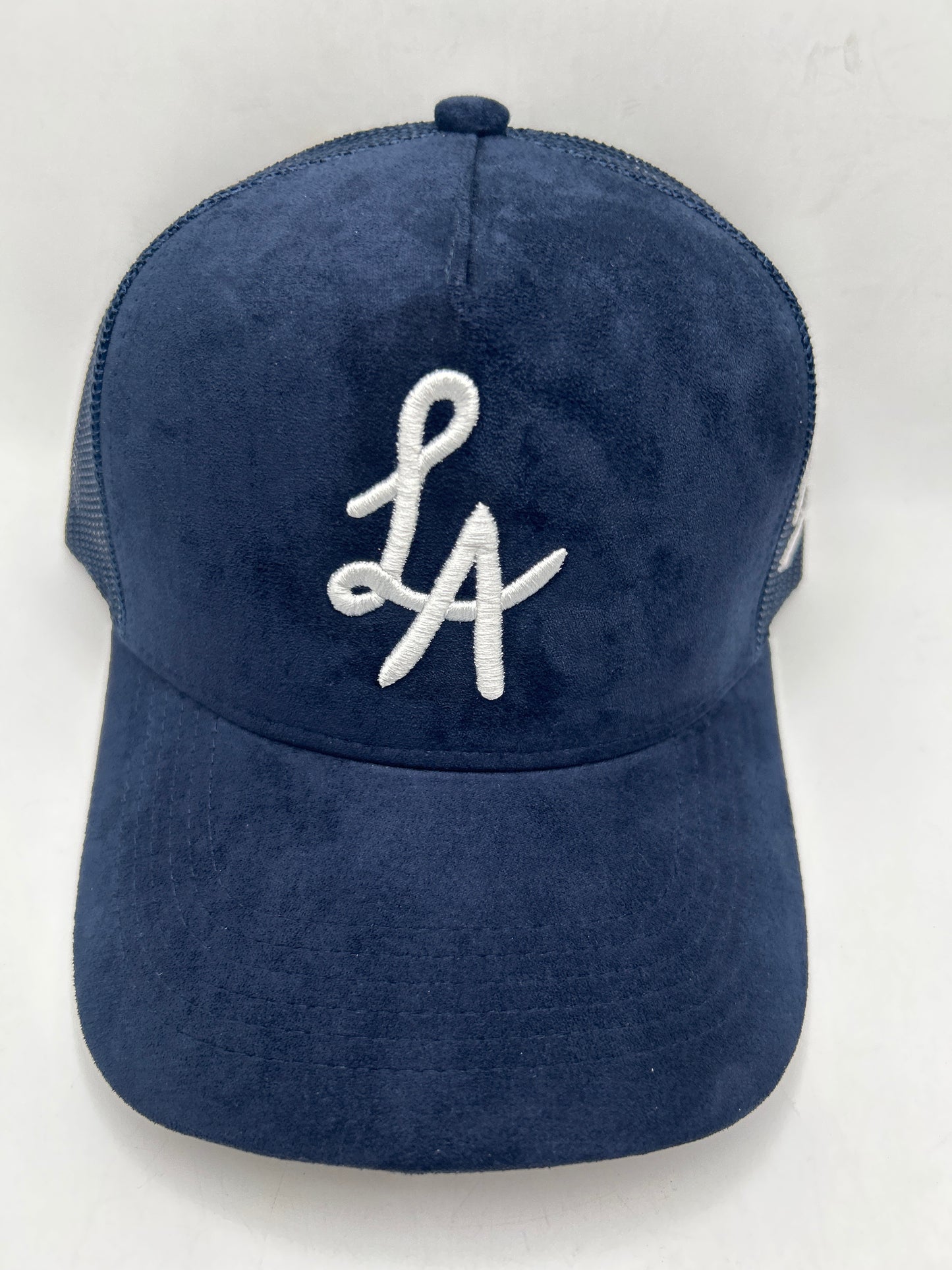 Los Angeles JSW Private Label Navy Suede A-Frame Snapback Hat