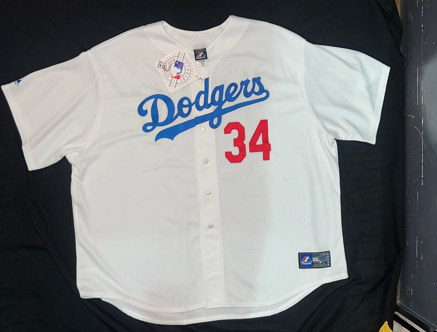 Los Angeles Dodgers MLB Majestic Genuine Merchandise #34 Valenzuela Big & Tall White Men Jersey