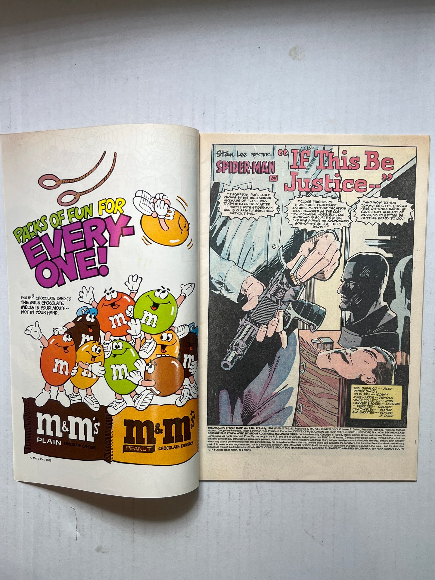 The Amazing Spider-Man By Marvel Comics Group “Justice is Served” #278 July 1986 Comic Book