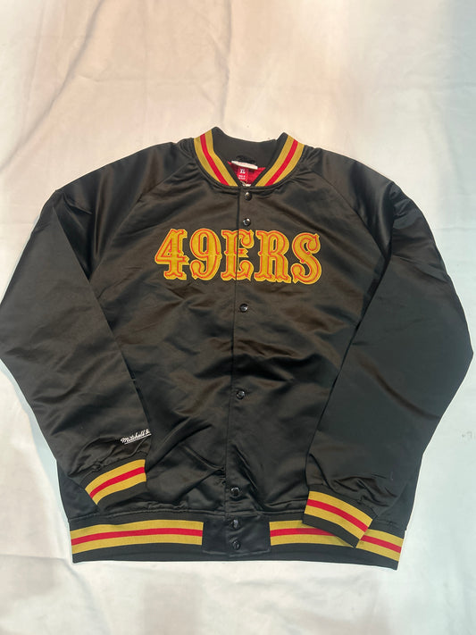 San Francisco 49Ers NFL Mitchell & Ness Lightweight Throwback Mens Satin Jacket