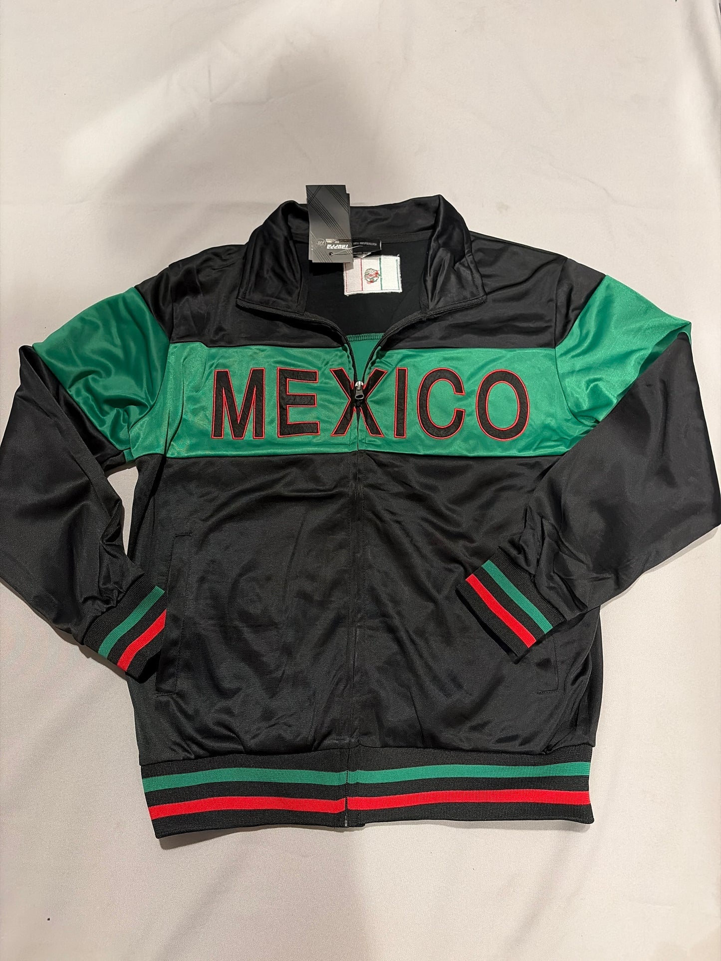 Mexico Truppa Dri-Fit Full Zip-Up Mens Track Jacket Black & Green