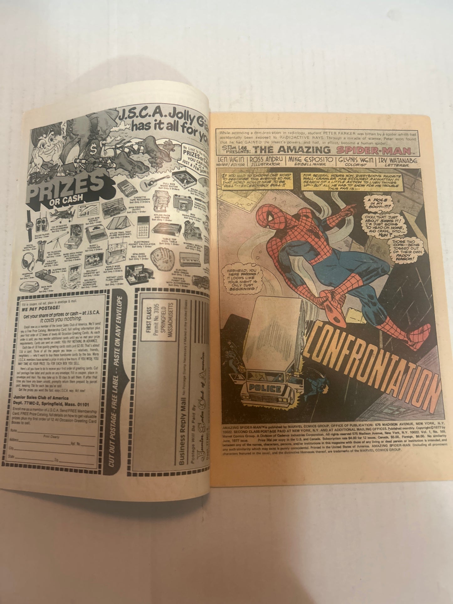 The Amazing Spider-Man by Marvel Comics Group "Confrontation!' #169 Comic Book