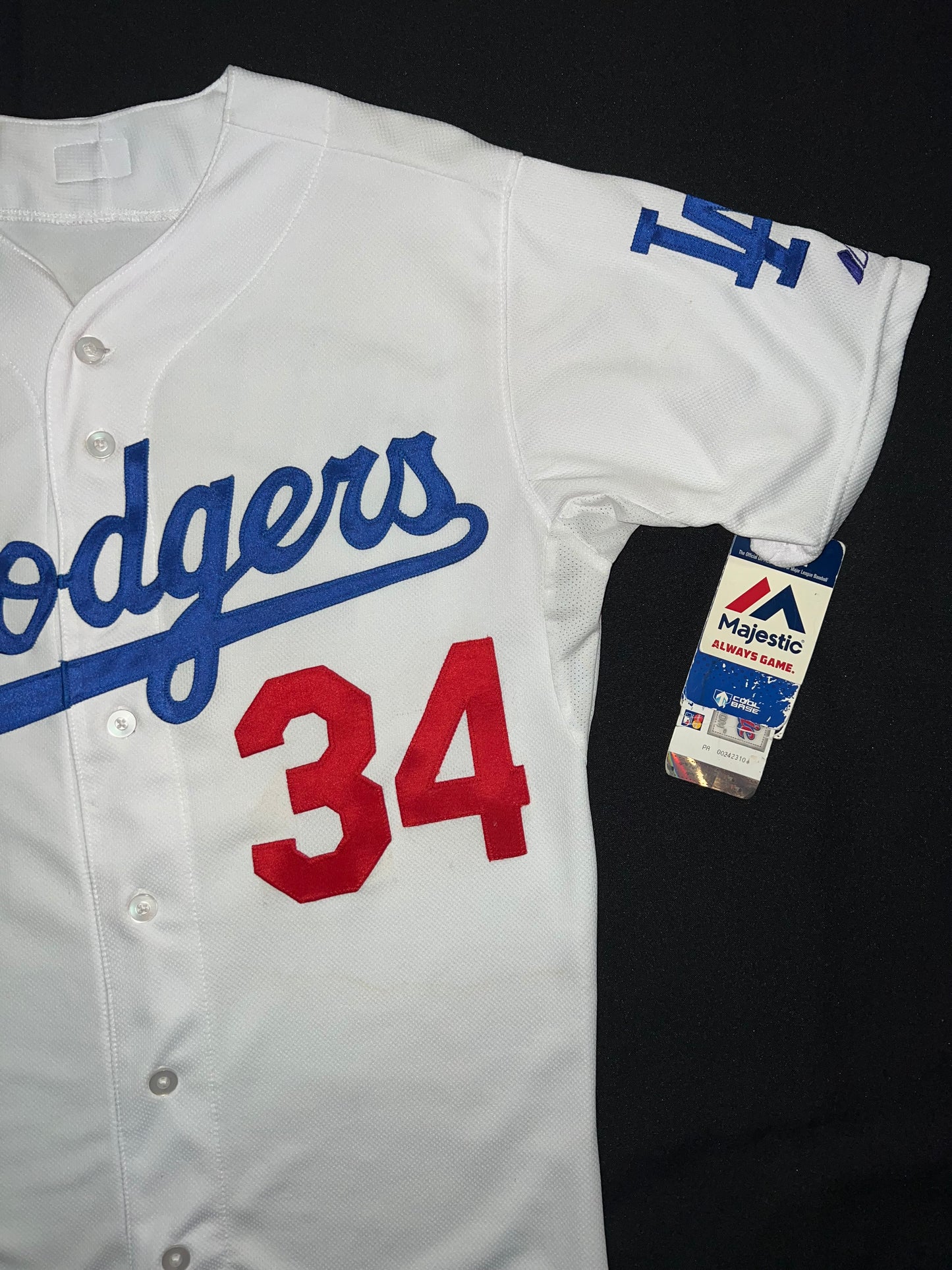 Los Angeles Dodgers MLB Majestic #34 Valenzuela Authentic Collection Mens Jersey