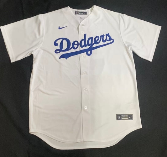 Los Angeles Dodgers MLB #50 Mookie Betts MEN Nike Genuine Merchandise Mens Jersey White with Royal Blue Lettering