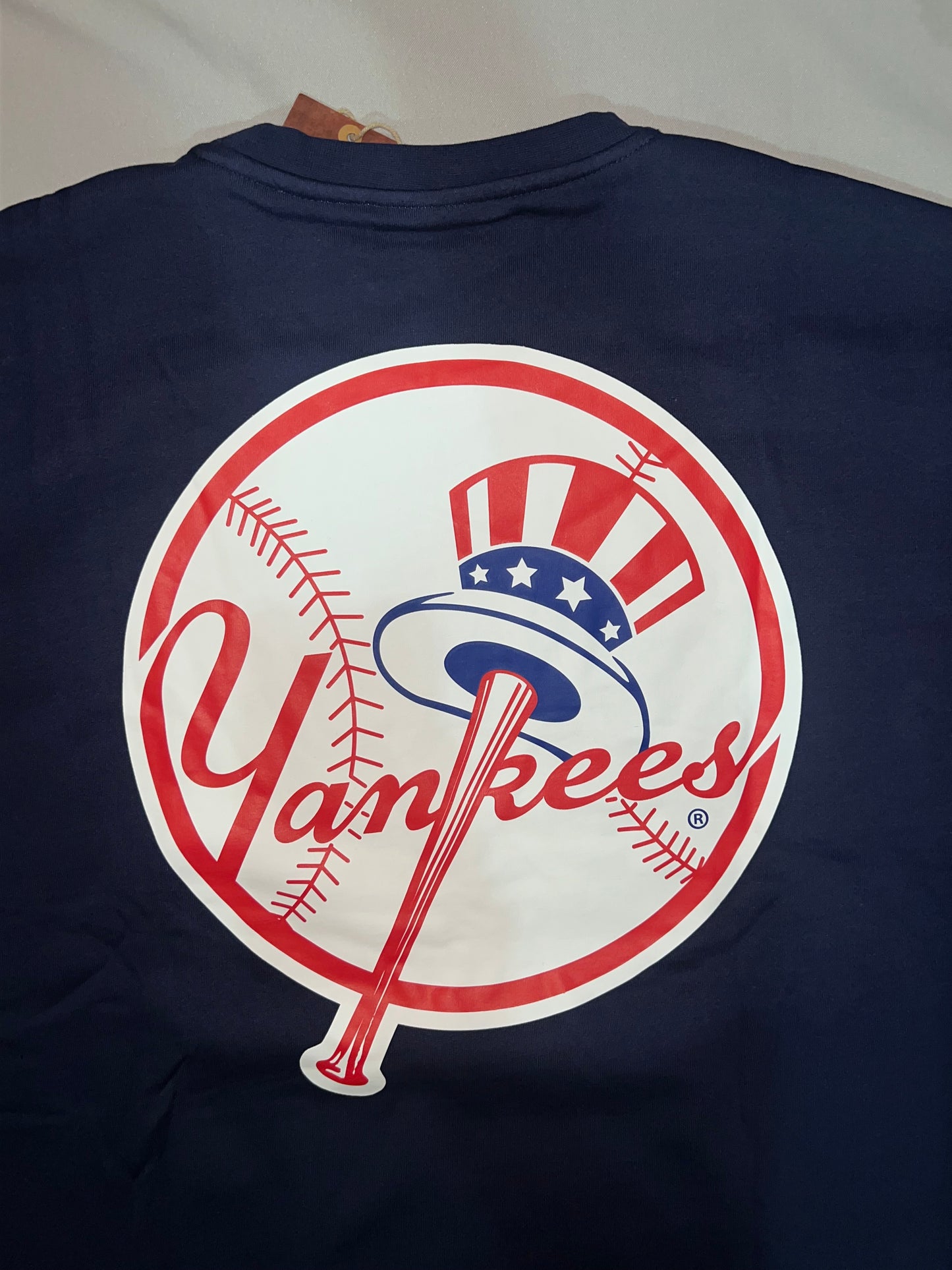 New York Yankees MLB Mitchell & Ness Genuine Merchandise Current Logo There and Back Fleece Crew