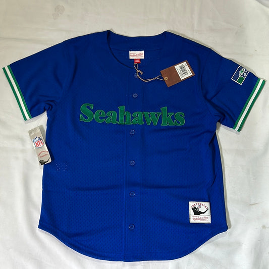 Seattle Seahawks NFL Mitchell & Ness Nostalgia Co Throwback On The Clock Mesh Men Jersey