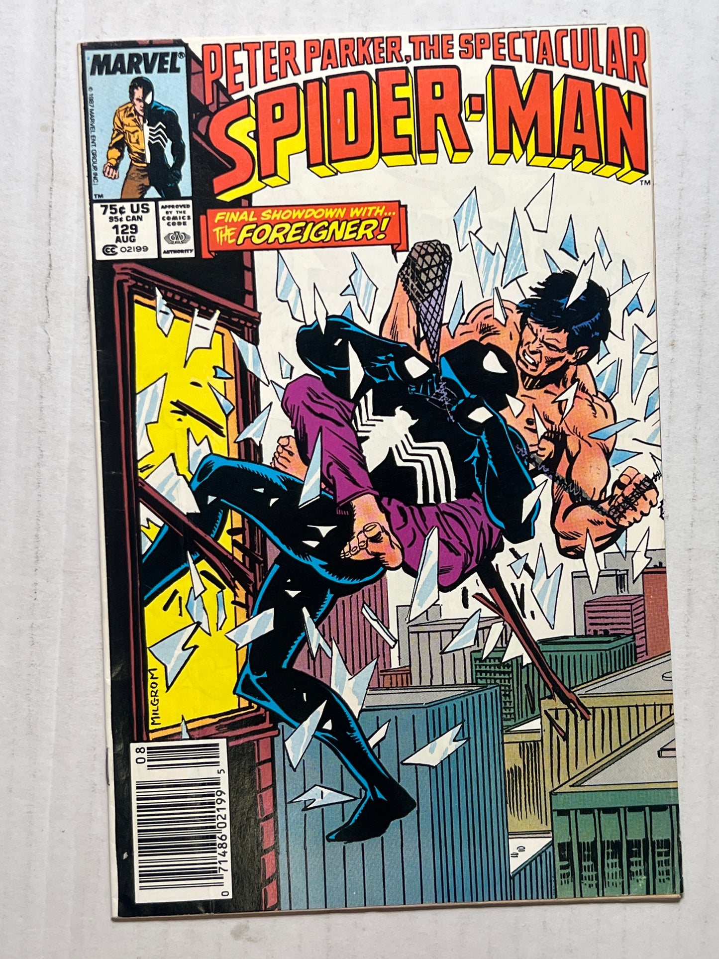 Peter Parker, The Spectacular Spider-Man by Marvel Comics Group “Final Showdown with… The Foreigner!” #129 Aug 1987 Comic Book