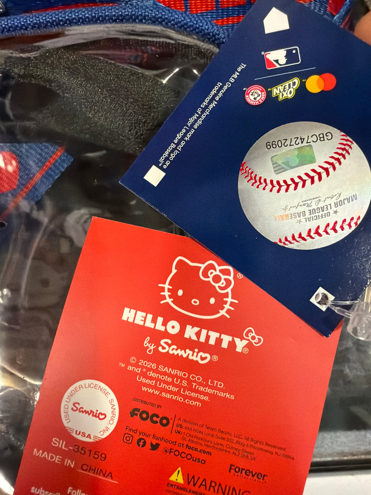 Los Angeles Dodgers MLB FOCO Hello Kitty Clear Crossbody Bag