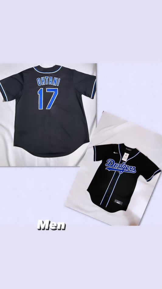 Los Angeles Dodgers Nike MLB #17 Ohtani Genuine Merchandise Authentic Replica Black Jersey for Men