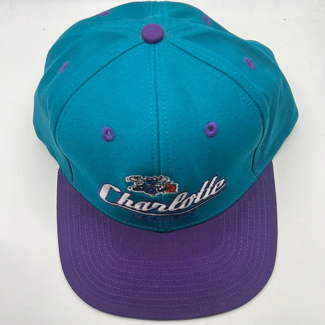 Vintage Charlotte Hornets NBA Adidas Teal/Purple SnapBack