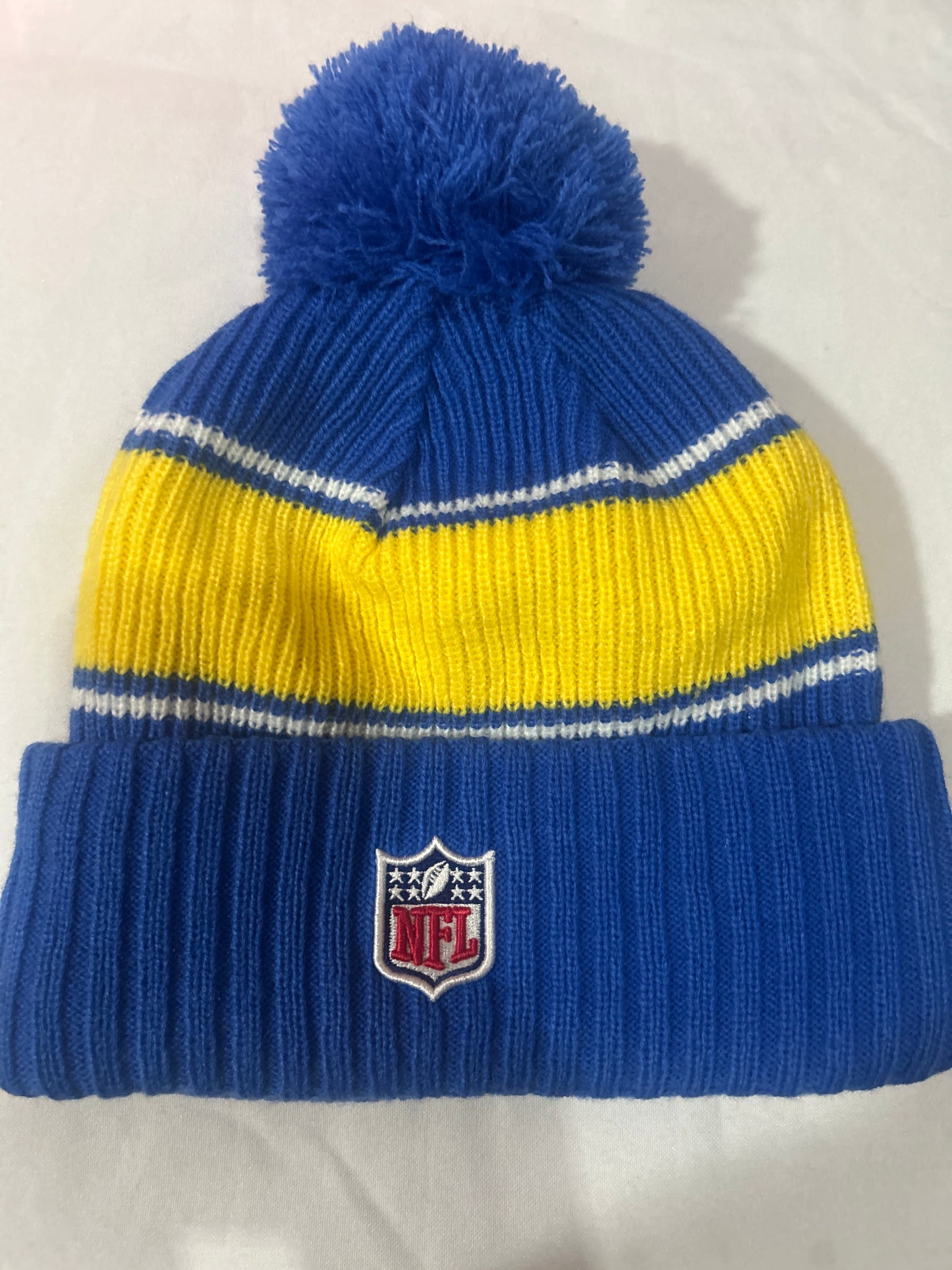 Los Angeles Rams NFL New Era One Time Removable Pom Knit Former Logo Beanie