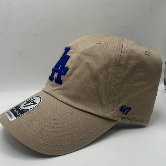 Los Angeles Dodgers MLB 47Clean Up Genuine Merchandise Khaki/Royal Blue Adjustable Hat