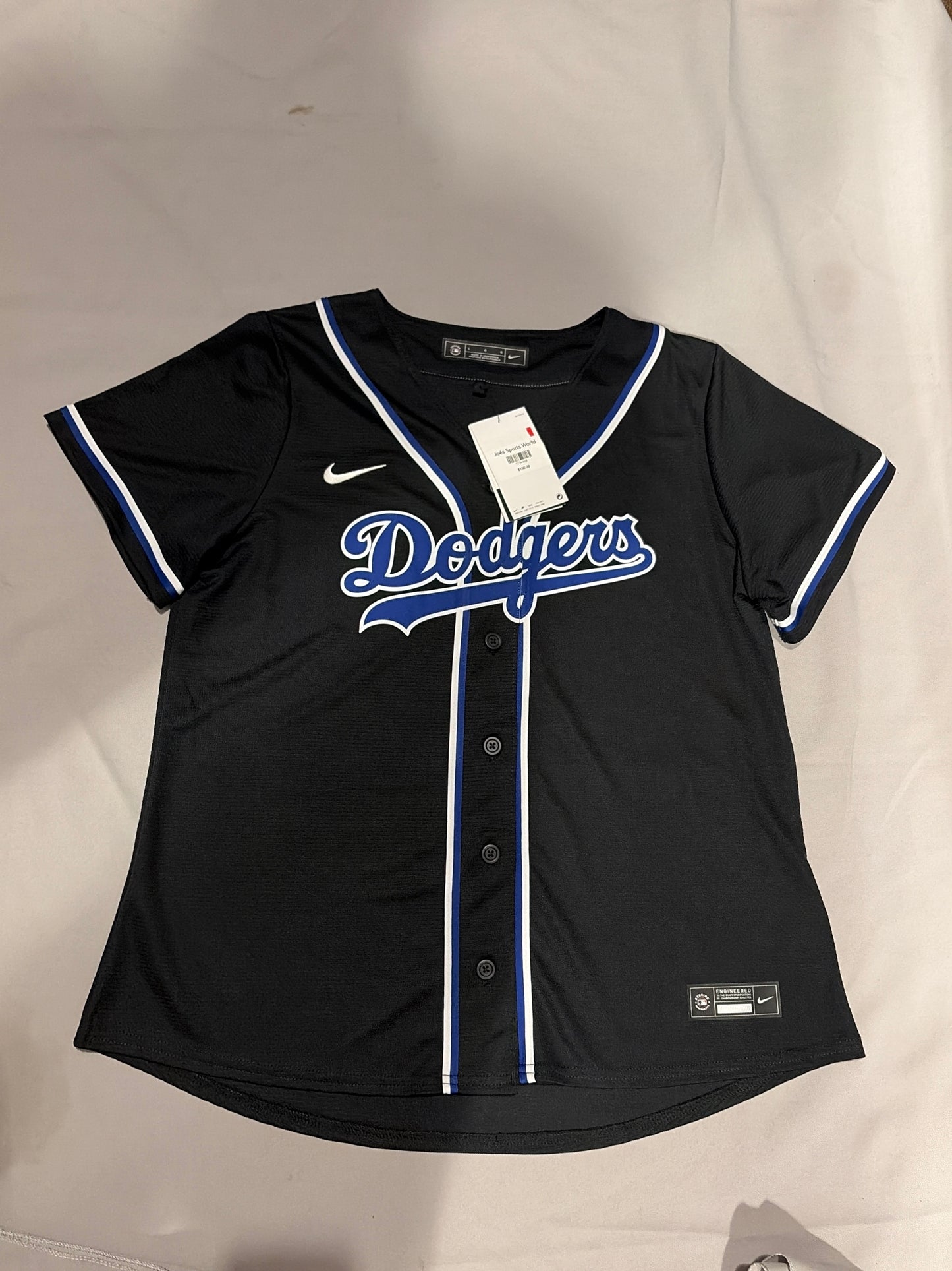 Los Angeles Dodgers MLB Nike Genuine Merchandise #17 OHTANI Black Women Jersey