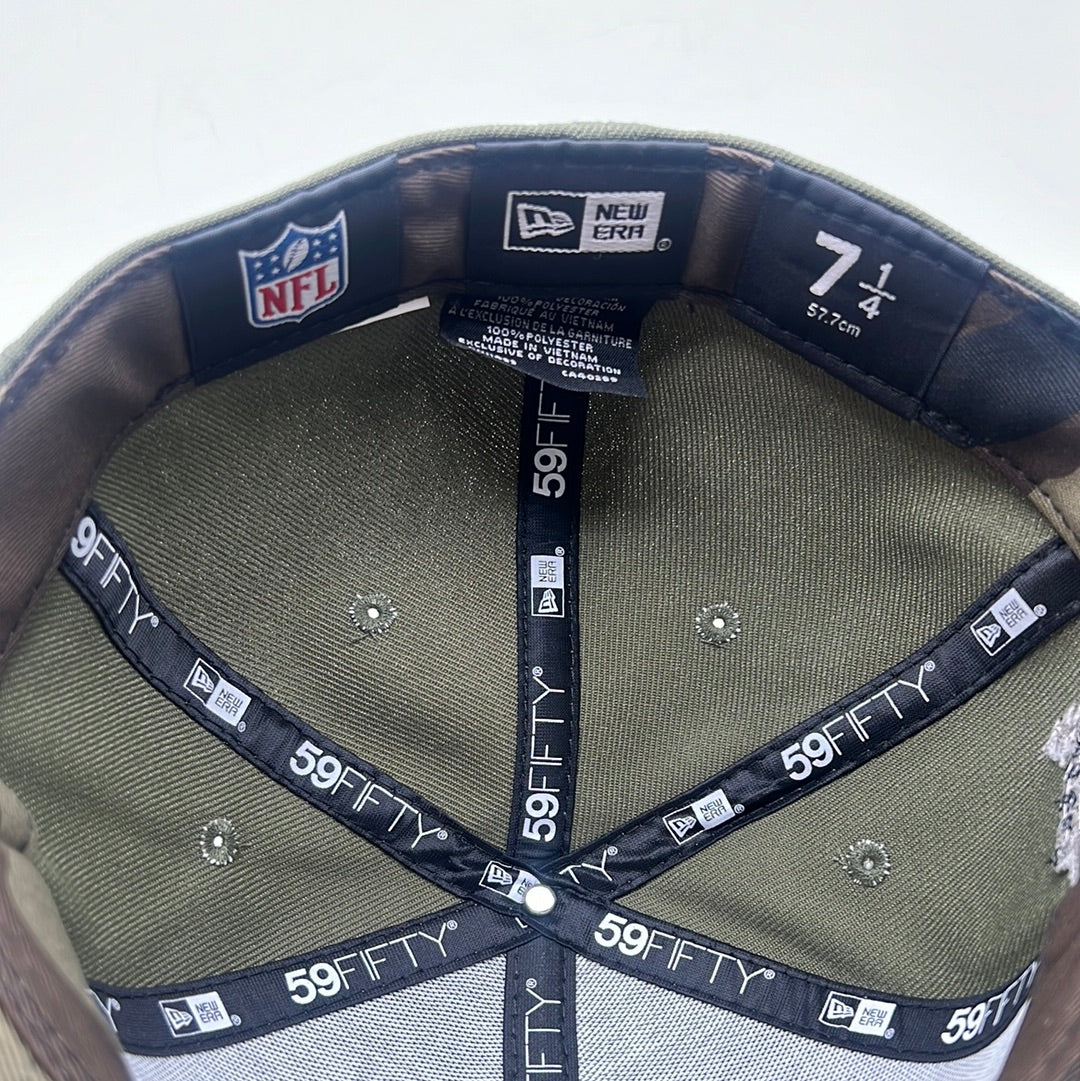 Las Vegas Raiders 59Fifty New Era Side Patch and Camouflage Visor Fitted Hat