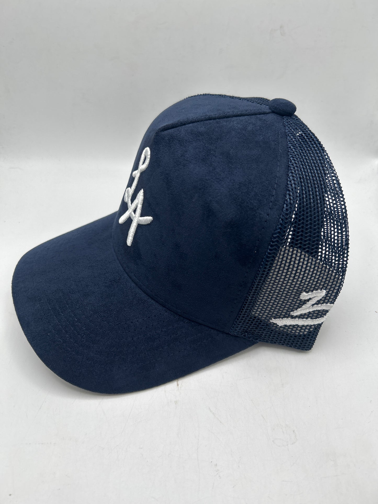 Los Angeles JSW Private Label Navy Suede A-Frame Snapback Hat