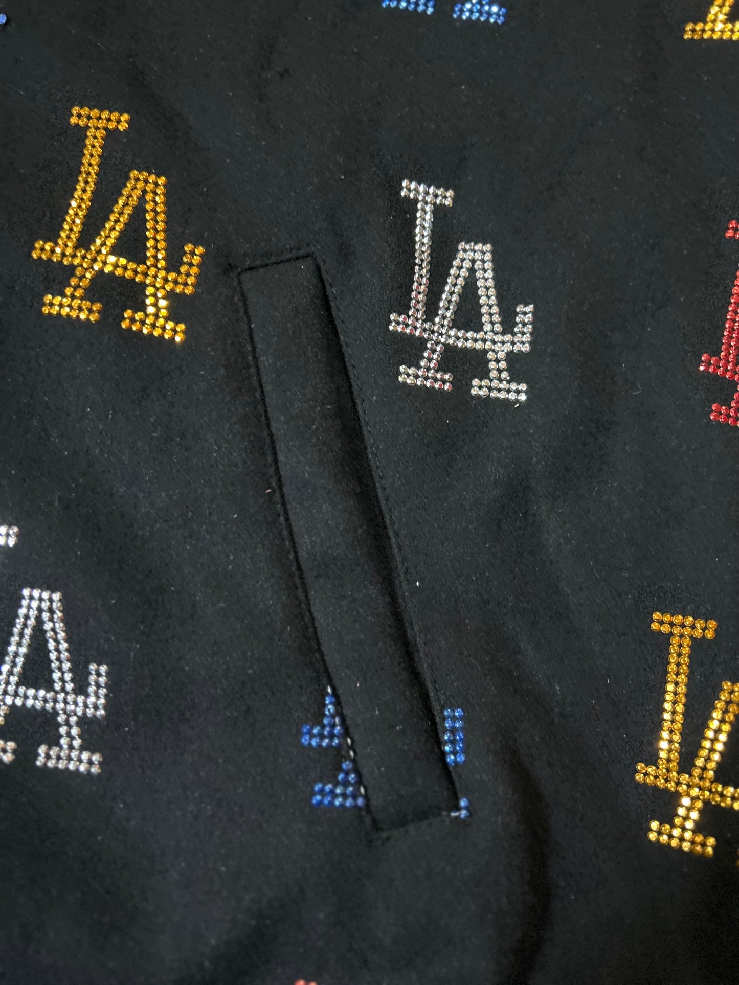 Los Angeles Dodgers MLB Genuine Merchandise Vintage Bedazzled Mens Wool Jacket