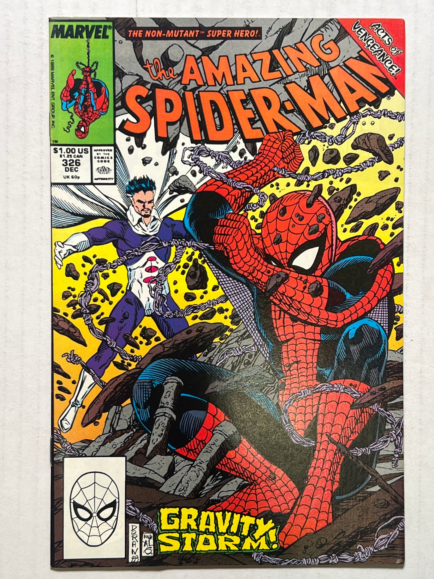 The Amazing Spider-Man by Marvel Comics Group “Gravity Storm!” #326 Dec 1989 Comic Book