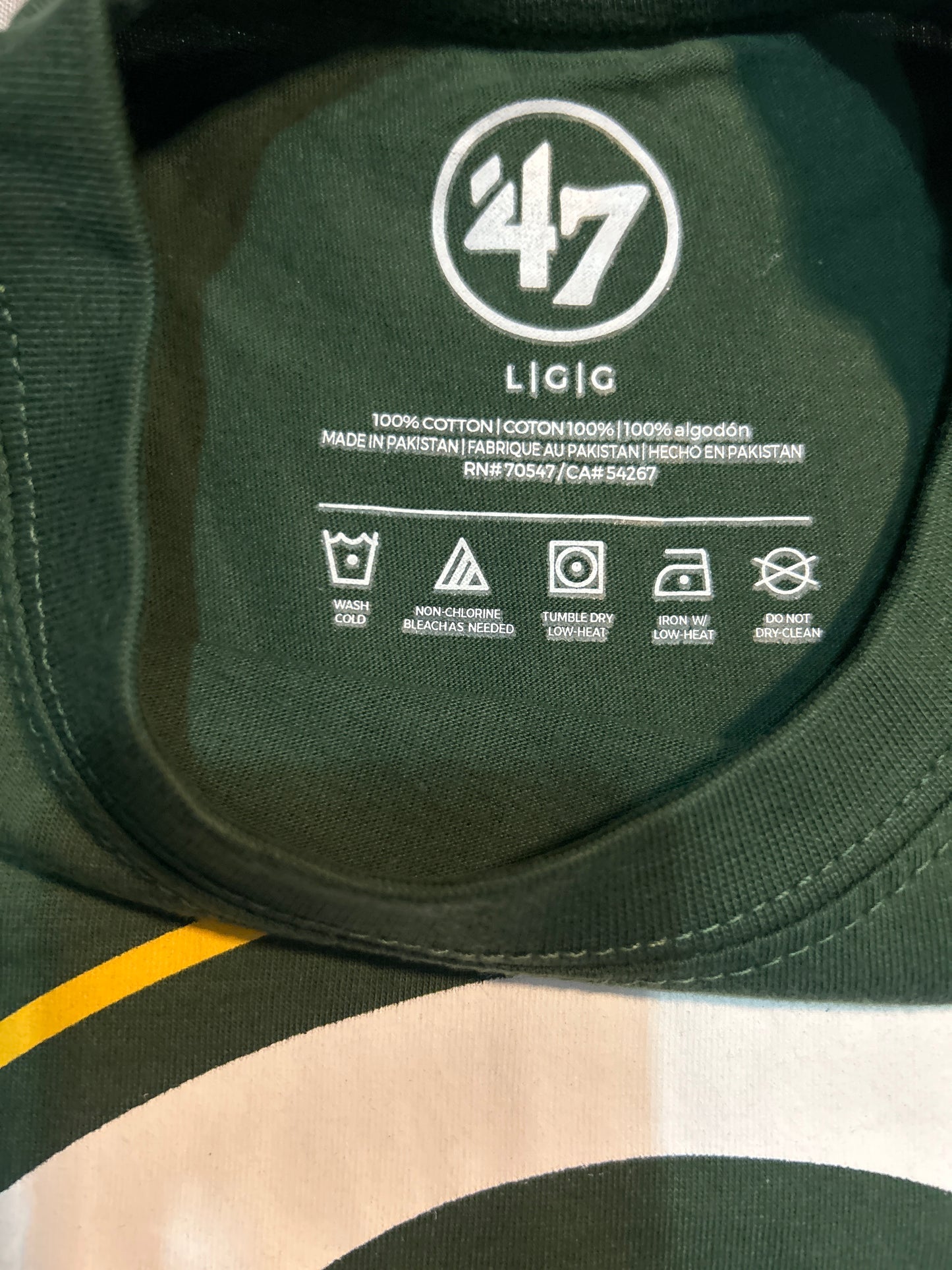 Green Bay Packers NFL 47Brand Dark Green with Official Logo Men T-Shirt