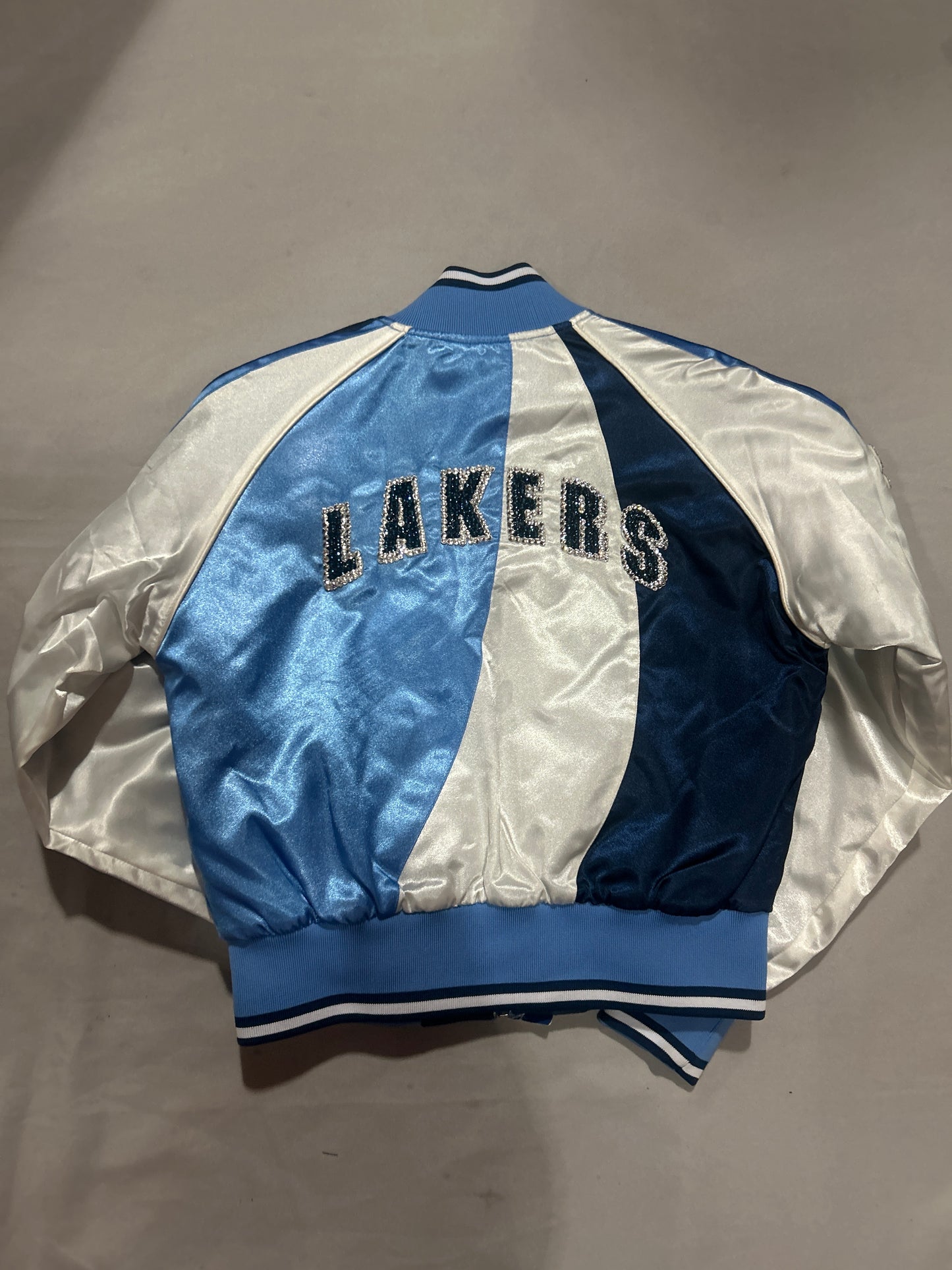 Los Angeles Lakers NBA Vintage Hardwood Classics Reversible Bedazzle Women Bomber Jacket