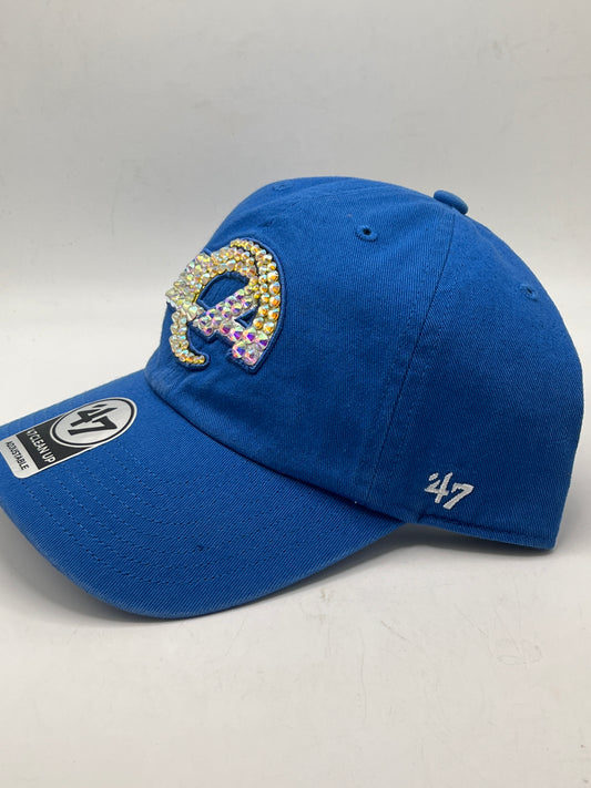 Los Angeles Rams NFL 47Clean Up Logo Bedazzle Royal Blue Adjustable Hat