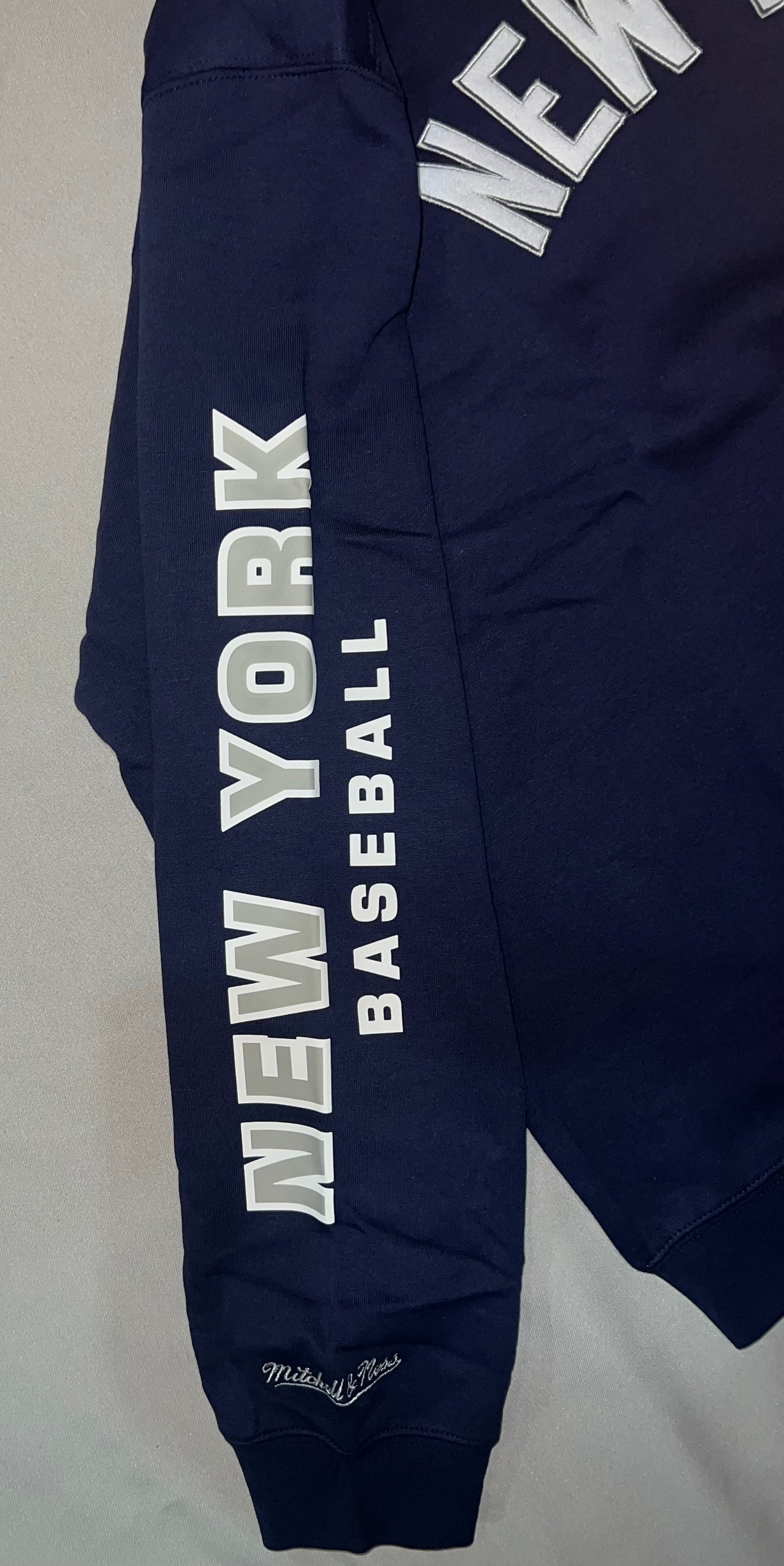 New York Yankees MLB Mitchell & Ness Genuine Merchandise Current Logo There and Back Fleece Crew