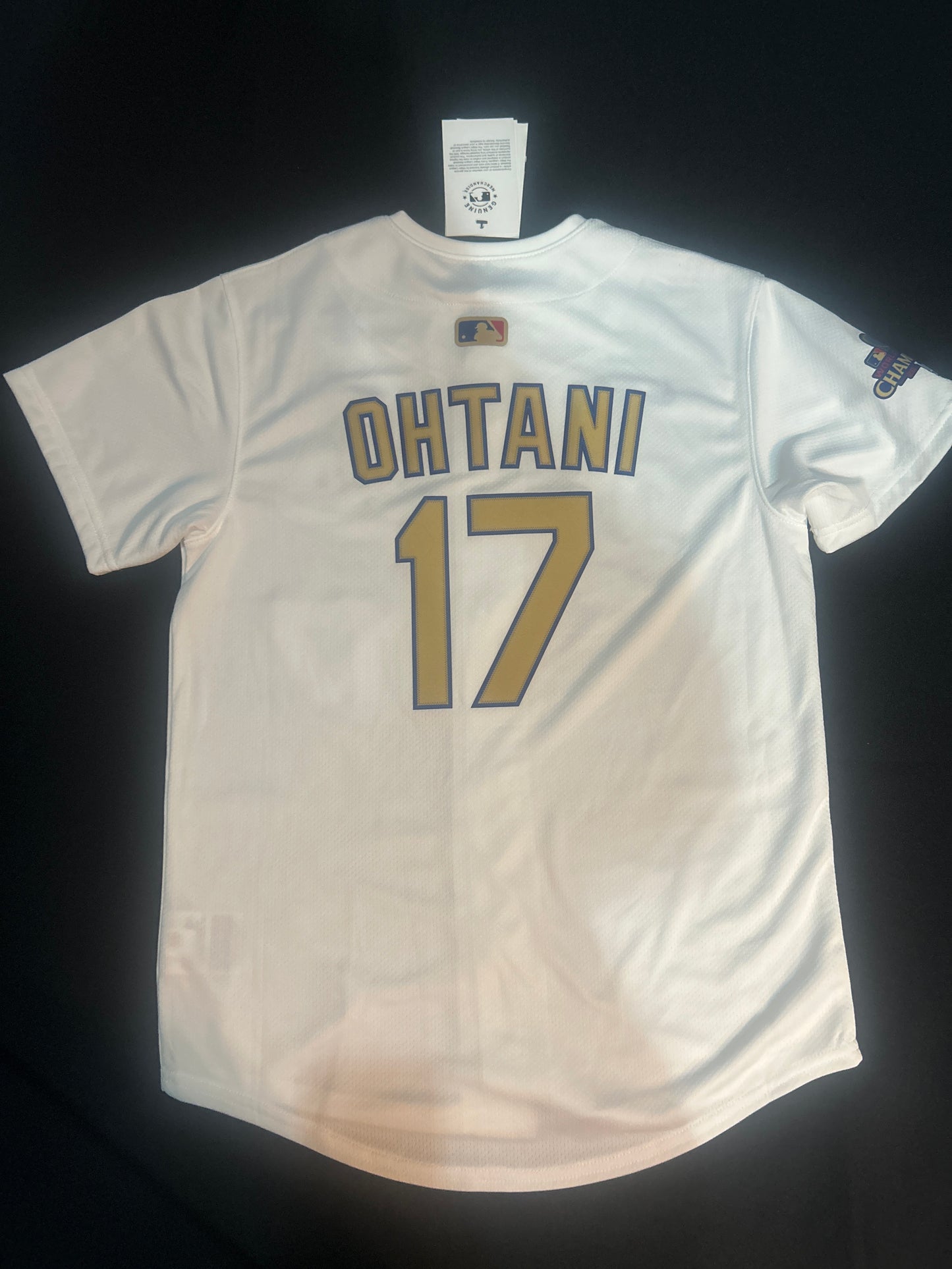 Los Angeles Dodgers MLB WORLD SERIES CHAMPIONS 2024 Genuine Merchandise #17 Ohtani YOUTH Jersey - White and gold