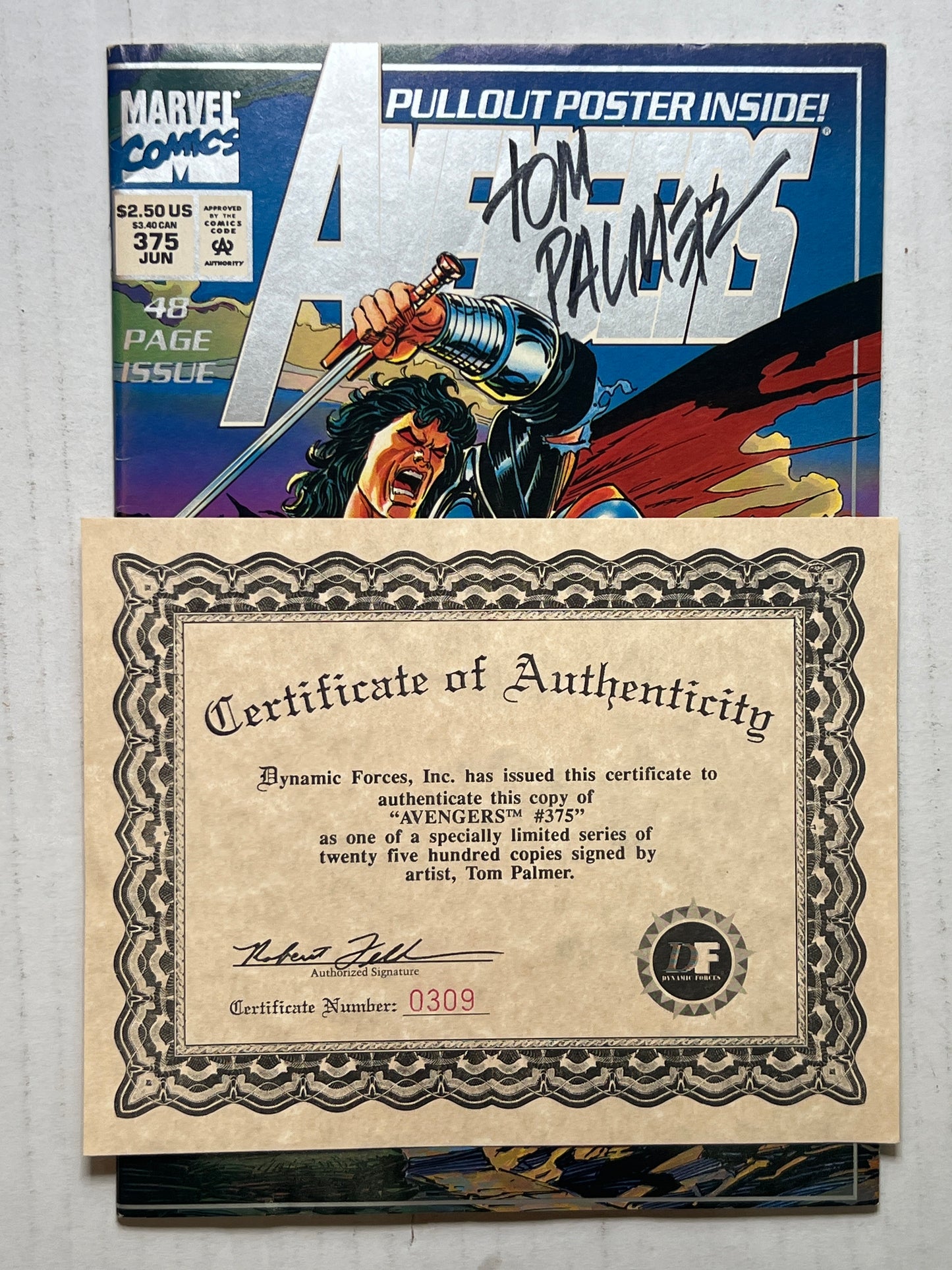 Avengers by Marvel Comics Group #375 Jun 1994 Autograph and with Certificate of Authenticity