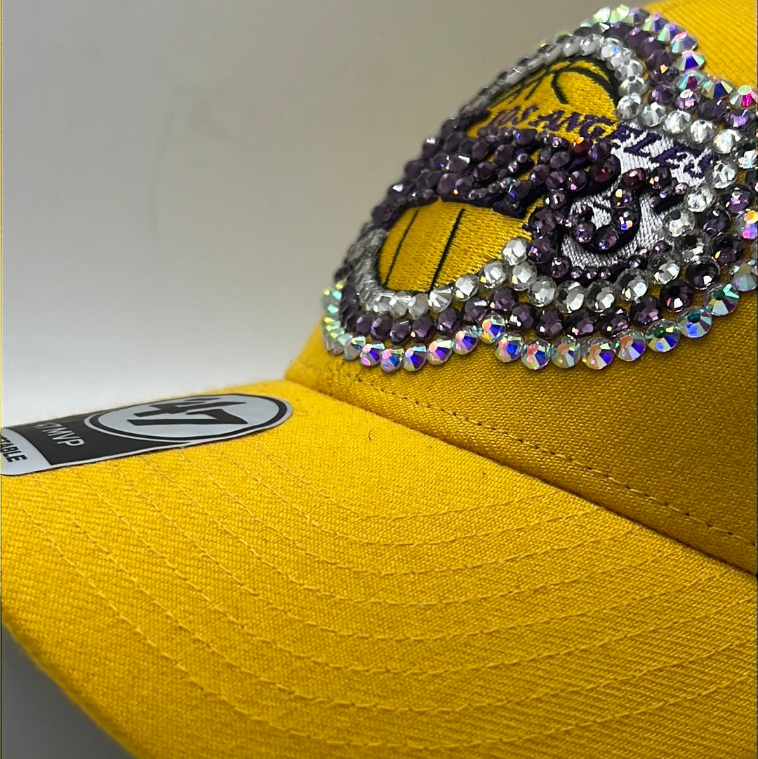 Los Angeles Lakers NBA Gold Bedazzled Adjustable Hat