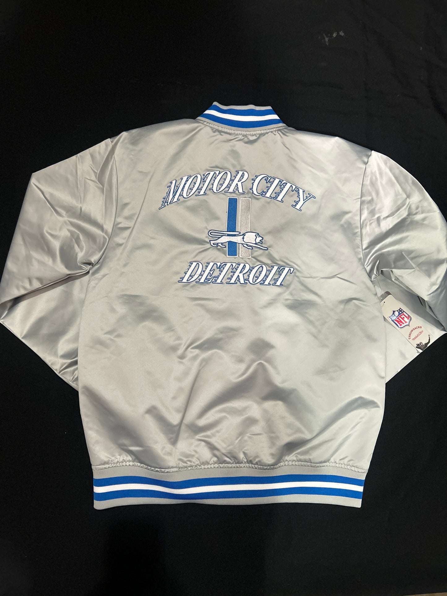 Detroit Lions NFL Mitchell & Ness Throwback Double Down Satin Jacket