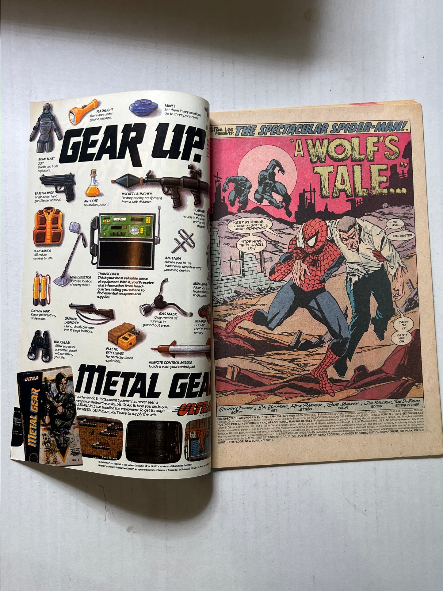 The Spectacular Spider-Man by Marvel Comics Group “The Lobo Brothers Attack-and the Nightmare Begins!” #152 Jul 1989 Comic Book