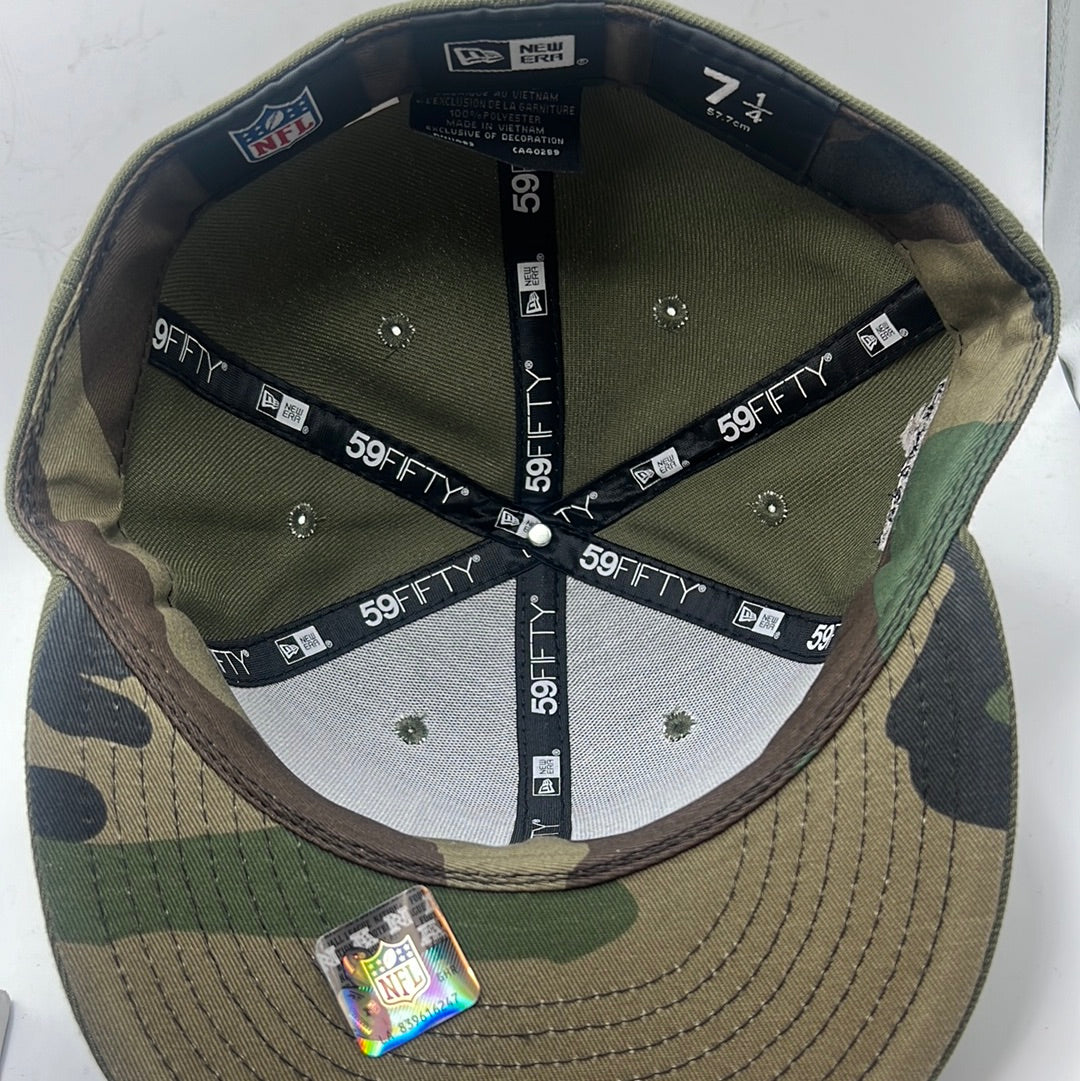 Las Vegas Raiders 59Fifty New Era Side Patch and Camouflage Visor Fitted Hat